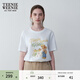 Teenie Weenie女裝簡(jiǎn)約時(shí)尚夏裝清新多巴胺大熊短袖T恤打底衫 白色 S (160)