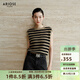 艾諾絲雅詩(shī)【商場(chǎng)同款】春秋季新品通勤百搭條紋撞色針織衫背心女40718117 黑咖條 S
