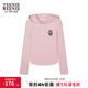Teenie Weenie小熊女裝連帽長(cháng)袖T恤冬季半開(kāi)襟休閑學(xué)院時(shí)尚上衣 粉色 S (160)