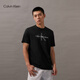 Calvin KleinJeans夏季男女情侶潮流多色休閑通勤ck印花純棉短袖針織T恤上衣 UB1-太空黑 L