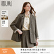 香影老錢(qián)風(fēng)咖色西裝外套女2026春季新款含羊毛單排扣通勤正肩西服 咖色 M 160/84A/95-110斤