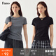 fano studios范洛Fano 極簡(jiǎn)風(fēng)天絲涼感基礎百搭正肩修身短袖t恤女上衣2026新款 深花灰第二批 L