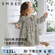 嫚熙（EMXEE）女童連衣裙2024新款寶寶秋季公主裙絲柔紡燈芯絨印花長(cháng)袖裙子 蘑法森林 80 cm