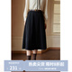 獨束[神裙3.0版]獨束大碼女裝高腰半身裙女秋冬微胖mm遮胯顯瘦A字裙 靜謐黑 2XL