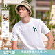 哈吉斯（HAZZYS）男裝 夏季休閑重磅大Logo寬松圓領(lǐng)短袖T恤男ASTZE0CBX70 白色WT XL （180/100A 50）