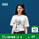 森馬（Semir）瘋狂動(dòng)物城短袖T恤女夏季卡通印花落肩寬松個(gè)性女生炸街上衣 本白10101 L
