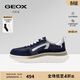 GEOX杰歐適男鞋早春真皮透氣運動(dòng)鞋男厚底增高休閑鞋運動(dòng)鞋潮 深藍色 42