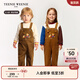 Teenie Weenie Kids小熊童裝秋冬男女寶寶寬松燈芯絨背帶褲 米色 100 cm