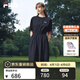 FILA斐樂(lè )梭織連衣裙女2026夏季新款休閑通勤簡(jiǎn)約顯瘦長(cháng)裙T恤裙子 正黑色-BK 2XL 180/96A/XXL