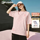 斐樂(lè )FUSION斐樂(lè )潮牌男裝情侶款針織短袖衫春夏新款休閑寬松純棉T恤 橘灰粉-PK M (170) 92A