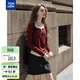 唐獅（TonLion）2025秋冬女假兩件撞色拼接前胸小細節針織打底衫