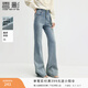 香影微喇牛仔褲女2026夏季新款馬蹄褲水洗丹寧風(fēng)復古高腰修身長(cháng)褲 牛仔藍 M 160/64A/95-110斤