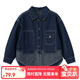 ASK JUNIOR童裝兒童親子外套男女童中大童春裝牛仔夾克跑步運動(dòng)風(fēng)外套 140