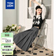 唐獅（TonLion）2023百褶裙西裝半身裙女學(xué)院風(fēng)高腰 高級灰/二批  S 