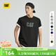 卡特（CAT）短袖t恤男春夏季sorona索羅娜涼感面料反光大logo設計印花抗皺短T 黑色 2XL