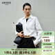 艾諾絲雅詩(shī)ARIOSEYEARS春秋季新款休閑純棉氣質(zhì)白色假兩件襯衫女30815122 黑白色 M