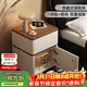 千禧華府實(shí)木臥室床頭柜保險箱一體床頭收納柜輕奢帶鎖小型床邊柜米白50