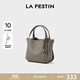 拉菲斯?。↙a Festin）包包女包新款單肩斜挎手提頭層牛皮菜籃子包送媽媽生日禮物送女生 大象灰 【頭層牛皮版 JD專(zhuān)供】