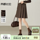 尚都比拉小個(gè)子高腰短款半身裙女冬季設計感不規則厚款A字裙氣質(zhì)百褶裙