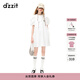 DZZIT地素時(shí)尚春夏甜酷少泡泡袖娃娃領(lǐng)短袖連衣裙3H2O4501B 白色 S