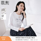 香影白色長(cháng)袖t恤女2026春季新款設計感字母印花棉質(zhì)正肩小衫上衣 鷺白 M 160/84A/95-110斤