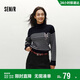 森馬（Semir）森柔|地理系列毛衣女冬季半高領(lǐng)刺繡條紋衫101724107022