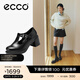 愛(ài)步（ECCO）單鞋 輕奢牛皮扣帶增高粗跟高跟鞋樂(lè )福鞋女 都市首爾223543 黑色22354301001 38