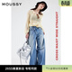 moussy  【程瀟同款】斜扣不規則設計感非正式闊腿牛仔褲010IAA11-6771 111淺藍色-新 S