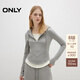 ONLY2025秋季新款軟糯親膚修身假兩件連帽抽繩衛衣女|12539S011 G47 淺花灰色 L