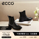 愛(ài)步（ECCO）靴子女 時(shí)尚潮流百搭冬季切爾西女靴牛皮粗跟短靴女 型塑266503 黑色26650301001 37