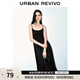 UR夏季新款女裝復古風(fēng)優(yōu)雅小黑裙廓形連衣裙UWJ740033 正黑 S