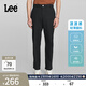 Lee涼涼褲舒適經(jīng)典直筒Logo織標輕薄男休閑褲顯瘦潮LMB008151100 黑色 31