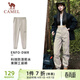 駱駝（CAMEL）運動(dòng)休閑女褲子防潑水梭織束腳運動(dòng)褲 J23CAVLR059 淡卡其 L