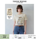 Teenie Weenie女裝春夏簡(jiǎn)約休閑手繪風(fēng)圖案合體圓領(lǐng)短袖T恤衫 卡其色 S (160)
