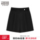 Teenie Weenie小熊女裝夏季短褲學(xué)院風(fēng)休閑薄款痞雅褲闊腿褲女士 黑色 M (165)