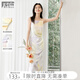 對白【油畫(huà)裙】印花吊帶連衣裙女2026夏季新款海邊度假風(fēng)無(wú)袖長(cháng)裙 清冷紫 S