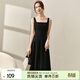尚都比拉法式連衣裙中長(cháng)款女裝新款2026年夏天黑色休閑吊帶裙氣質(zhì)修身裙子 黑色 M