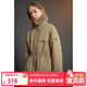 ELLE KIDS童裝 中長(cháng)絎棉派克棉服女童冬季新款巴恩風(fēng)毛領(lǐng)保暖外套