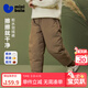 迷你巴拉[迷你真心絨]男女童寶寶羽絨褲拒水絨三防假兩件腳口褲子 咖啡50812 130
