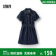 森馬（Semir）森柔|牛仔連衣裙女夏季收腰翻領(lǐng)工裝風(fēng)顯瘦chic短裙103325114009