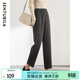 尚都比拉時(shí)尚簡(jiǎn)約通勤休閑褲女2024冬裝新款褲子顯瘦純色九分哈倫褲 花灰色 L