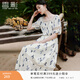 香影度假風(fēng)碎花方領(lǐng)連衣裙女2026夏季新款鏤空泡泡袖波西米亞裙子 鷺白 S 155/80A/85-95斤