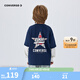 Converse匡威童裝男童長(cháng)袖T恤春季新款上衣兒童假兩件t恤時(shí)尚春裝上衣 藏青藍 130 /64 【建議身高116-122cm】