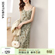 尚都比拉法式吊帶連衣裙夏裝2024新款女裝性感純欲風(fēng)氣質(zhì)顯瘦打底碎花裙 綠底花色 M