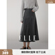 ELLE學(xué)院風(fēng)高腰百褶半身裙女2025冬季新款設計感時(shí)髦通勤a字長(cháng)裙 深灰 【預售】 L