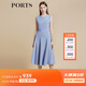 PORTS寶姿商場(chǎng)同款初夏新款女裝空境藍織帶拼接連衣裙LD8D234NWB011 BLUE S (4)