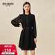 深呼吸DEEP BREATH女裝寬松泡泡袖連衣裙（附吊帶裙、腰帶）A500194 黑 M (3碼)