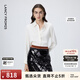 朗姿【精英衣櫥 Basic衣櫥】白襯衣高級感長(cháng)袖上衣冬季新款通勤襯衫女 米白色 M