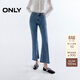 ONLY2026春季新款拼接斜線(xiàn)剪裁高腰顯瘦九分喇叭褲牛仔褲女|126149016 J34390洗水牛仔藍 XS XS標準褲長(cháng)