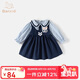 班喜迪女童連衣裙春裝新款洋氣寶寶公主裙周歲禮服春秋款兒童學(xué)院風(fēng)裙子